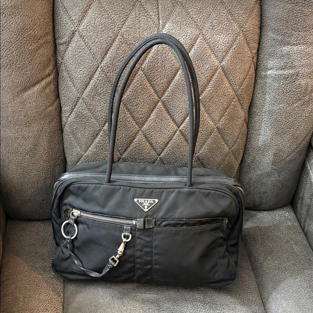 Prada Black Nylon Men's Briefcase